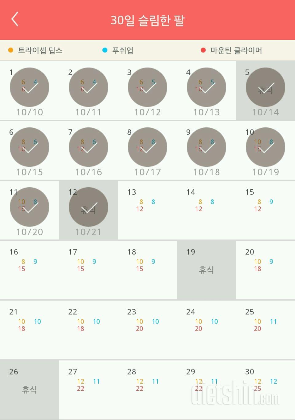 30일 슬림한 팔 12일차 성공!