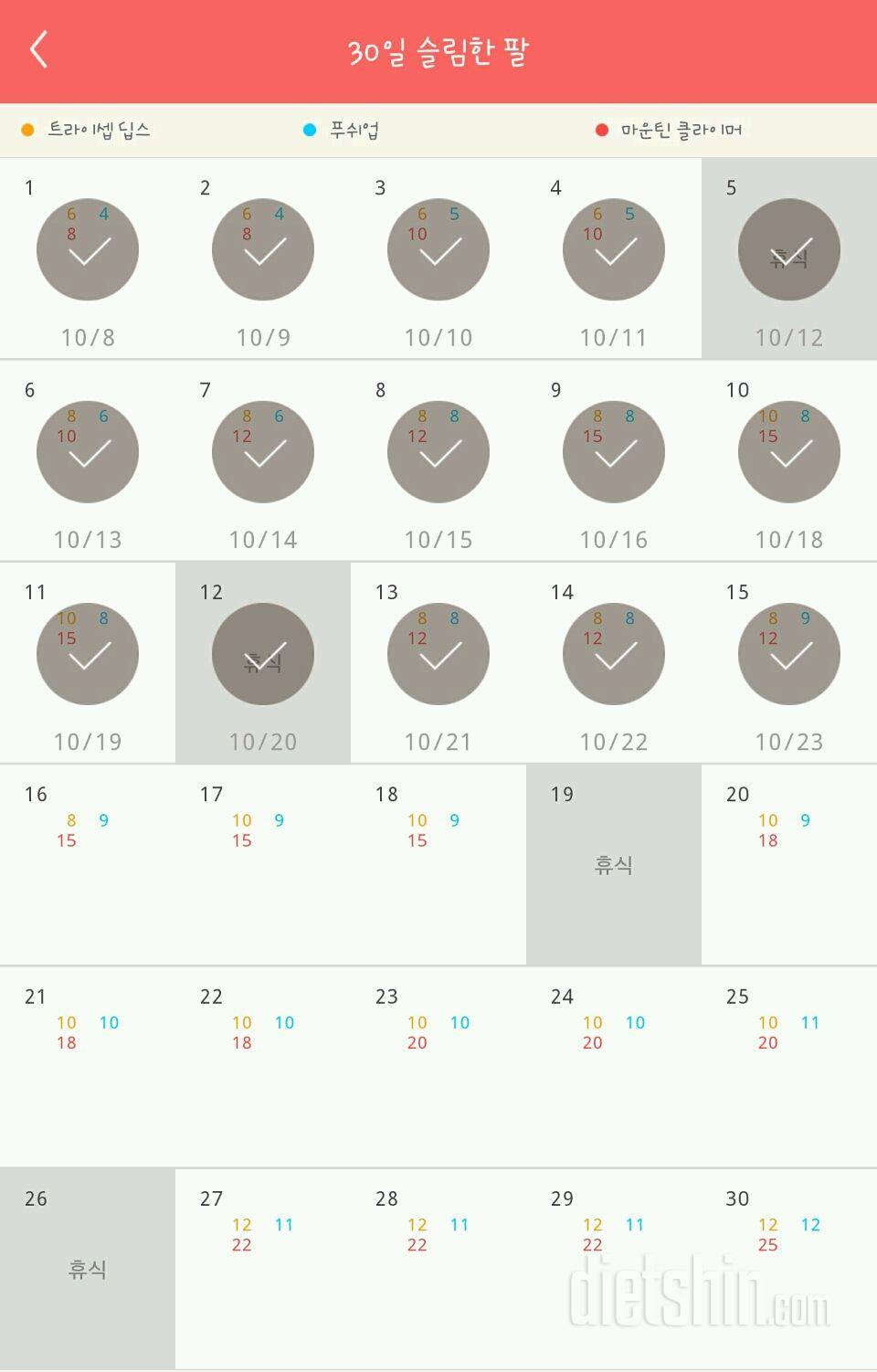 30일 슬림한 팔 15일차 성공!