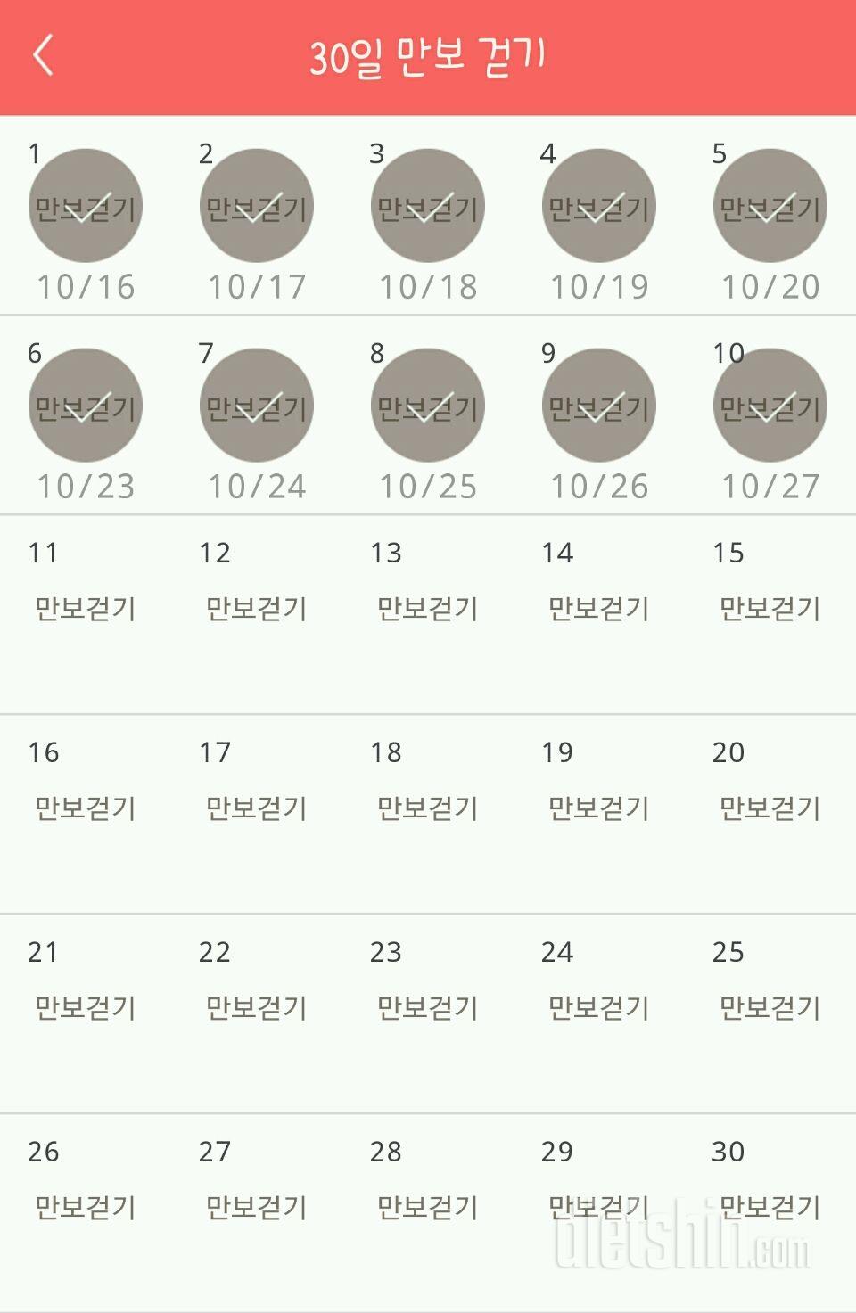 30일 만보 걷기 10일차 성공!