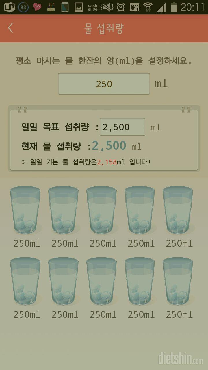 30일 하루 2L 물마시기 33일차 성공!