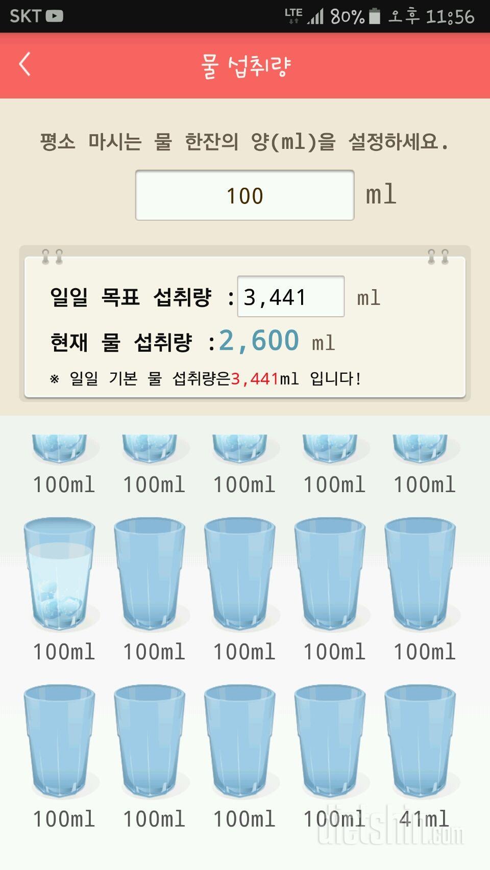 30일 하루 2L 물마시기 42일차 성공!