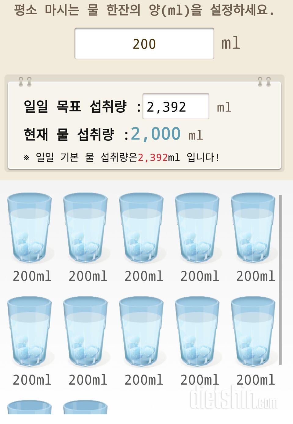 30일 하루 2L 물마시기 6일차 성공!