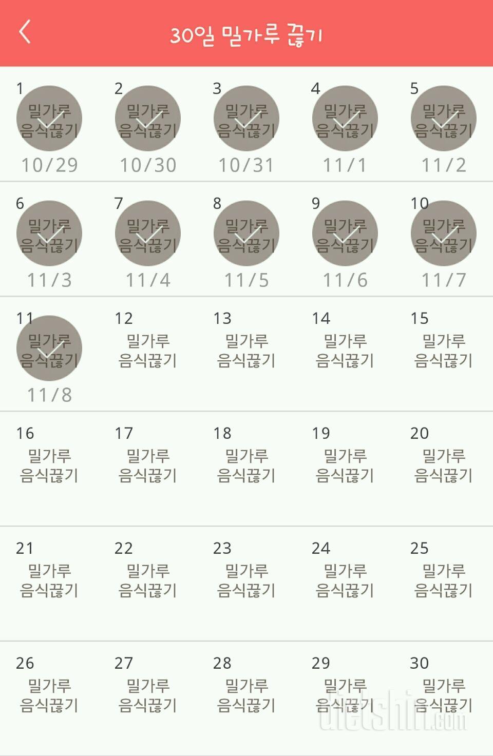 30일 밀가루 끊기 41일차 성공!