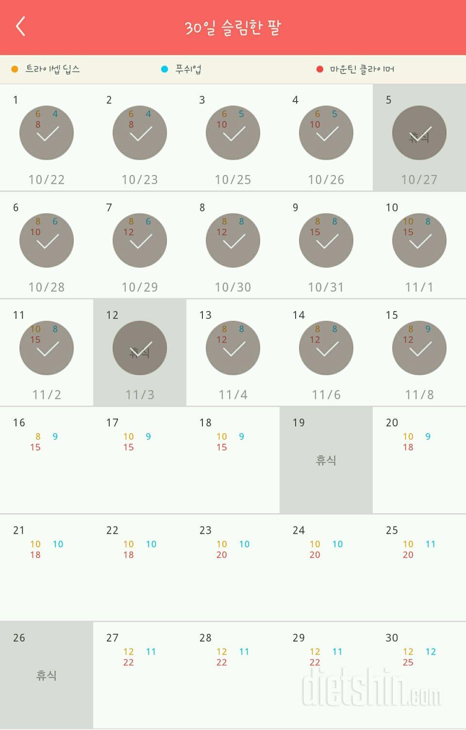 30일 슬림한 팔 75일차 성공!