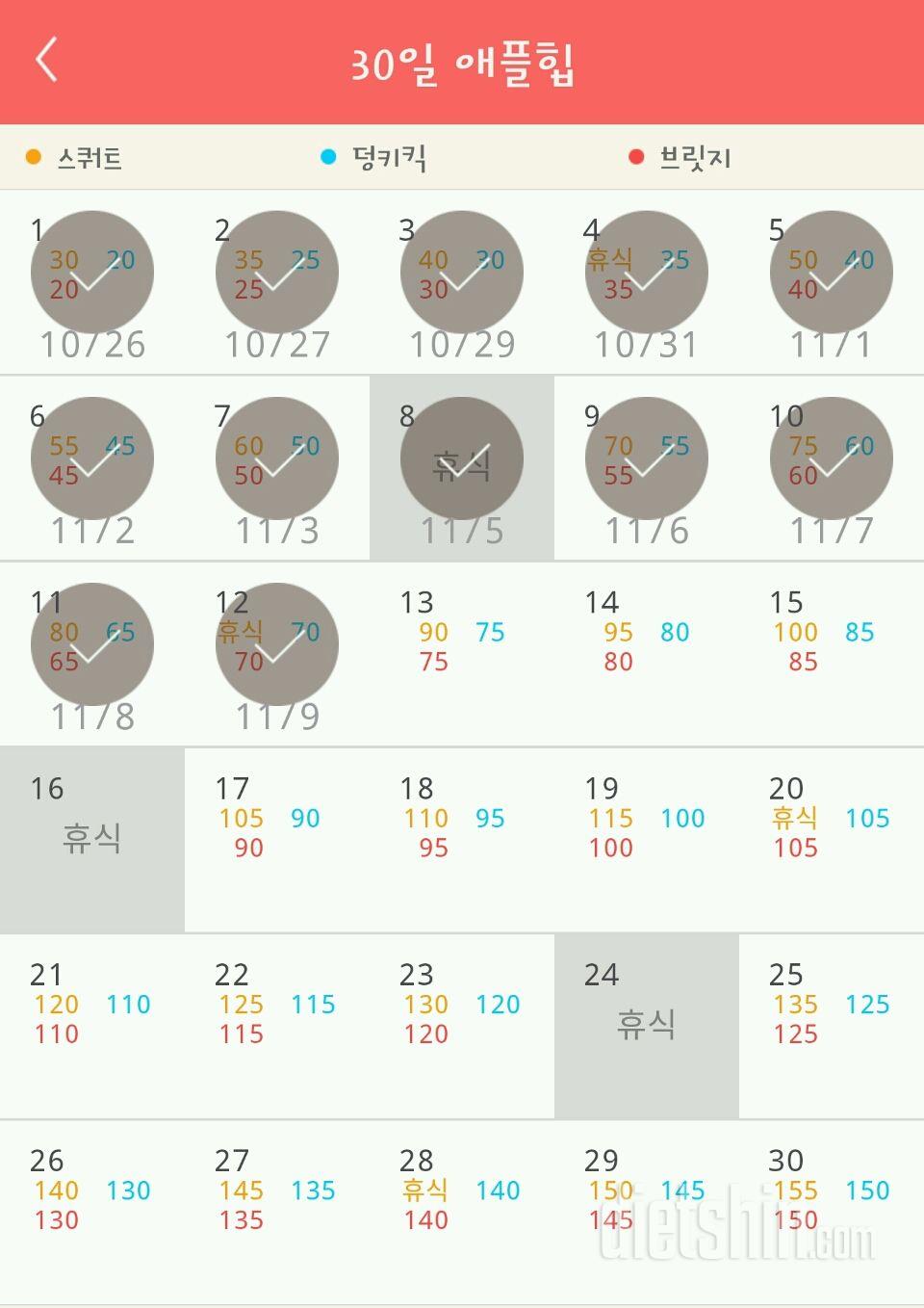 30일 애플힙 12일차 성공!