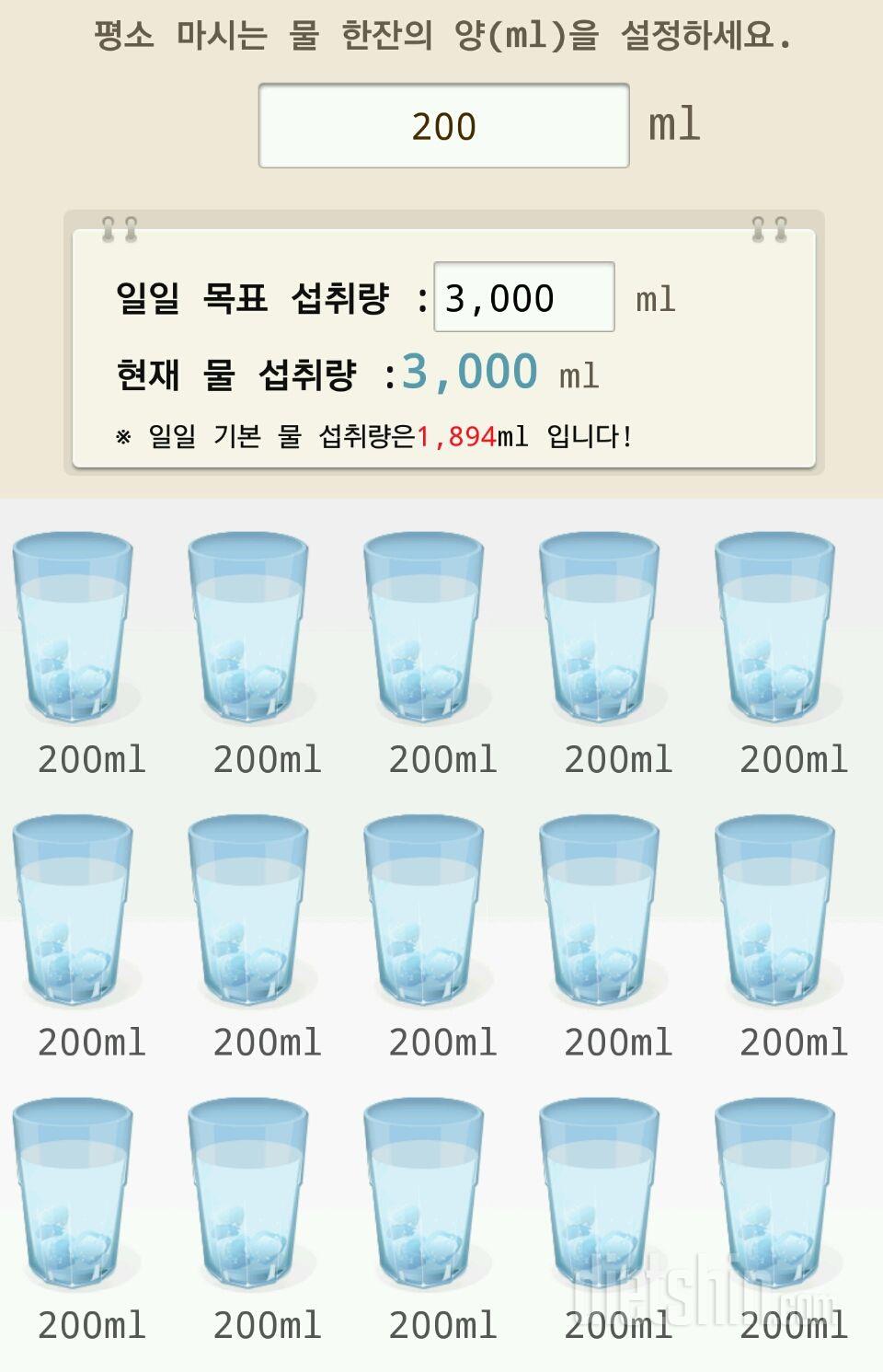 30일 하루 2L 물마시기 4일차 성공!