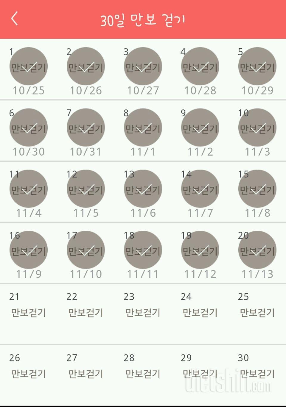 30일 만보 걷기 20일차 성공!