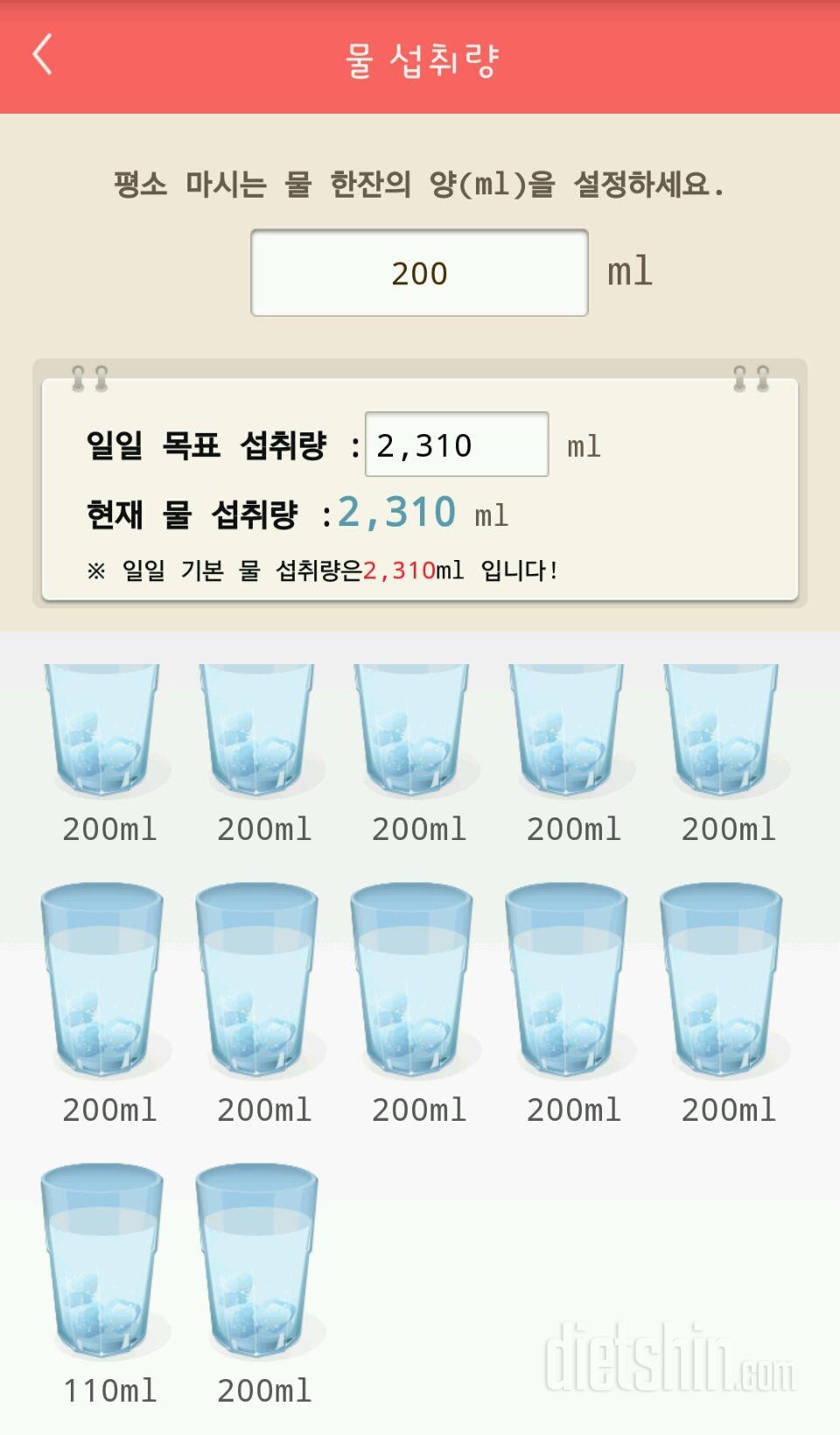 30일 하루 2L 물마시기 10일차 성공!