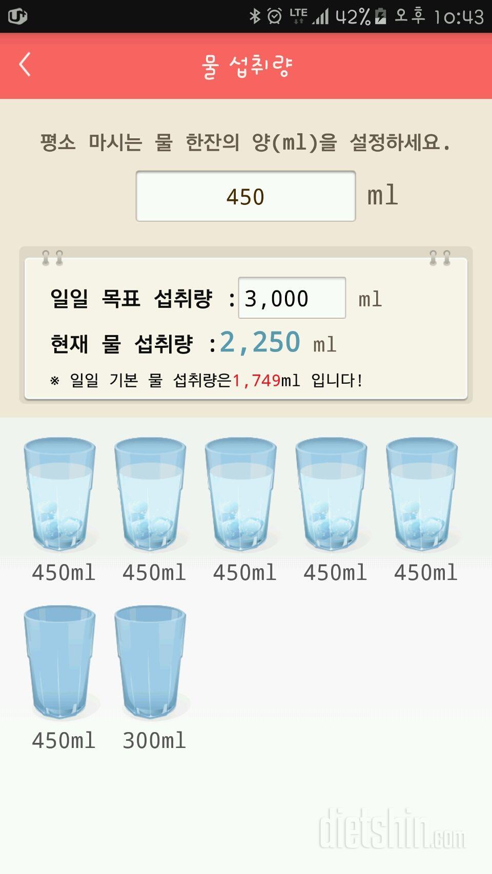 30일 하루 2L 물마시기 6일차 성공!