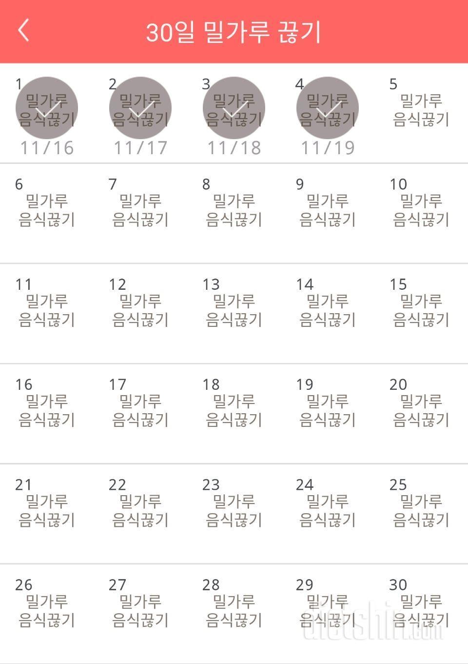 30일 밀가루 끊기 4일차 성공!