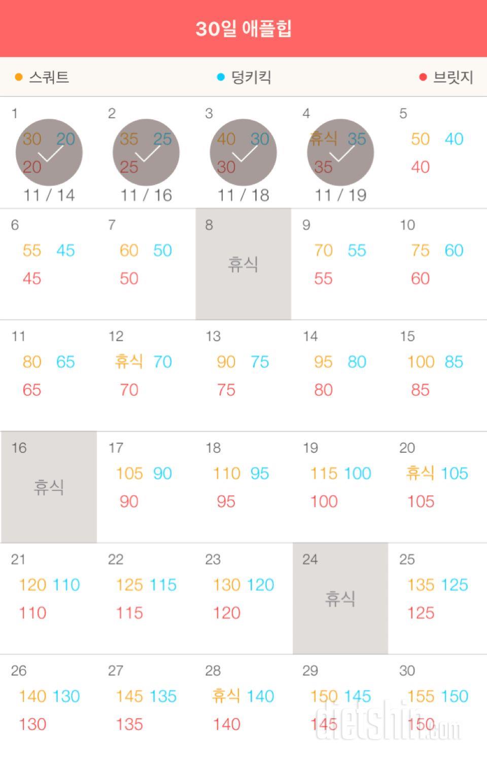 30일 애플힙 4일차 성공!