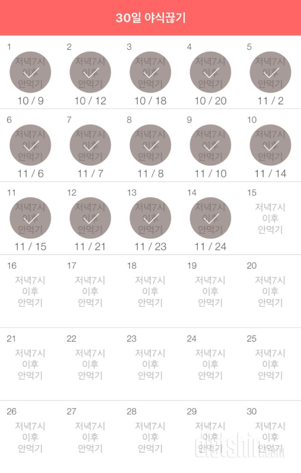 30일 야식끊기 104일차 성공!