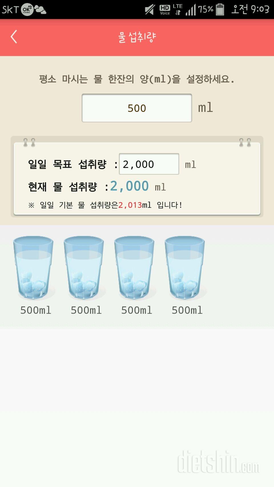 30일 하루 2L 물마시기 3일차 성공!