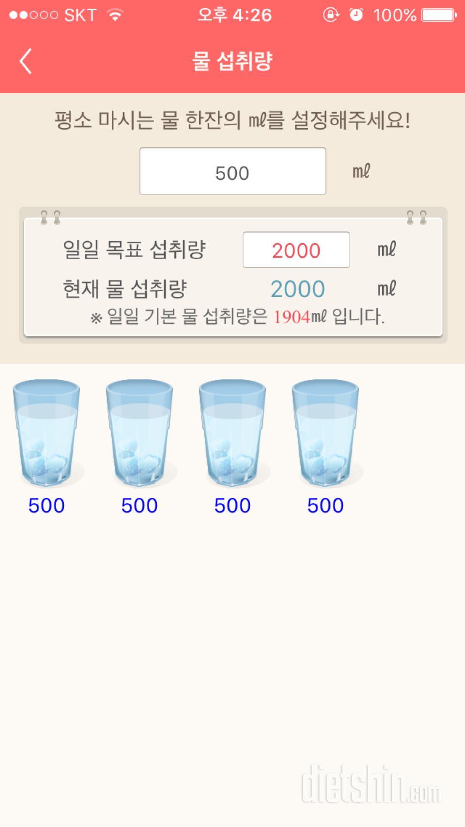 30일 하루 2L 물마시기 9일차 성공!