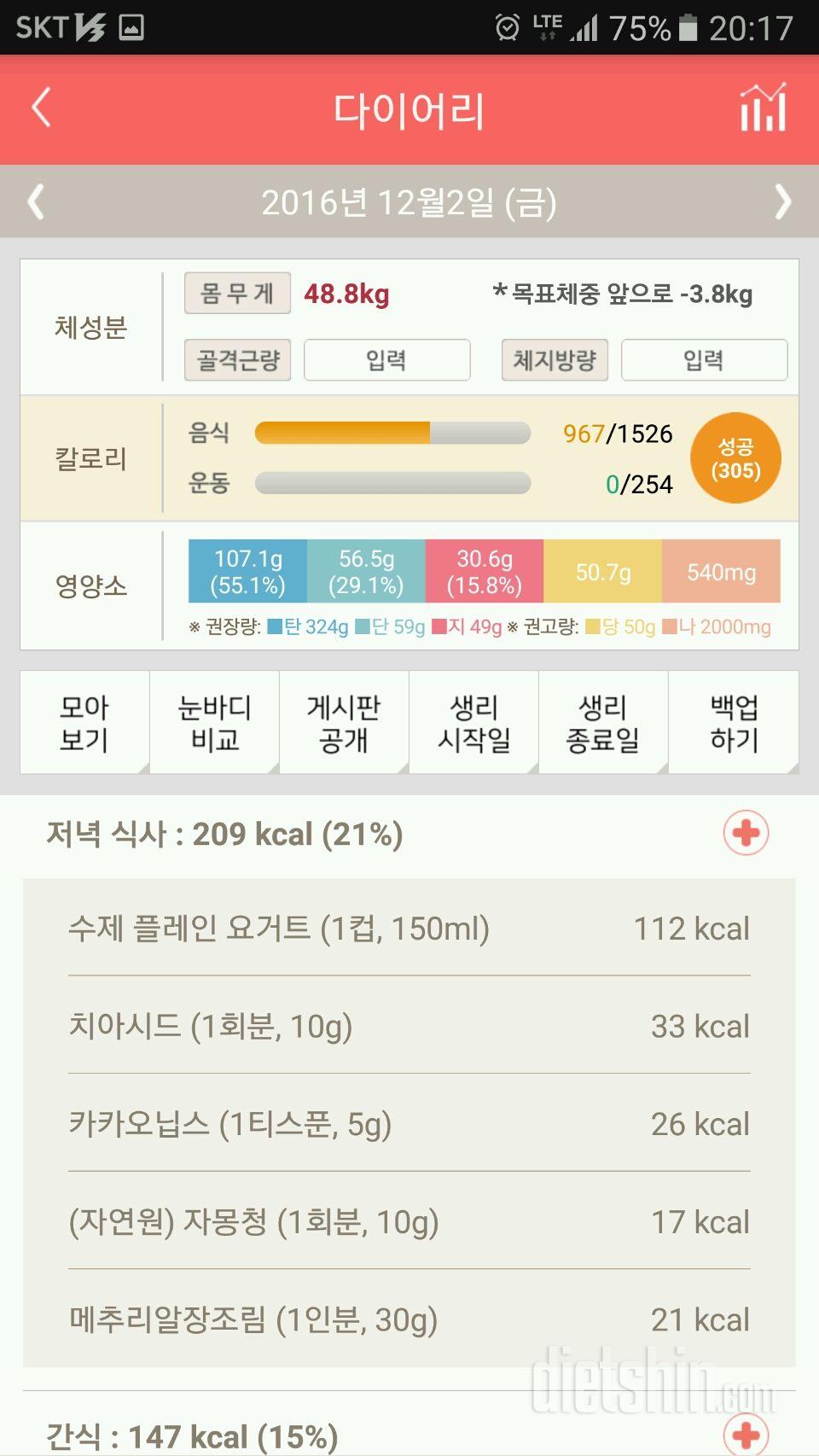 30일 야식끊기 98일차 성공!