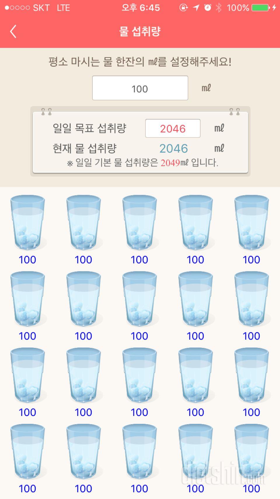 30일 하루 2L 물마시기 2일차 성공!