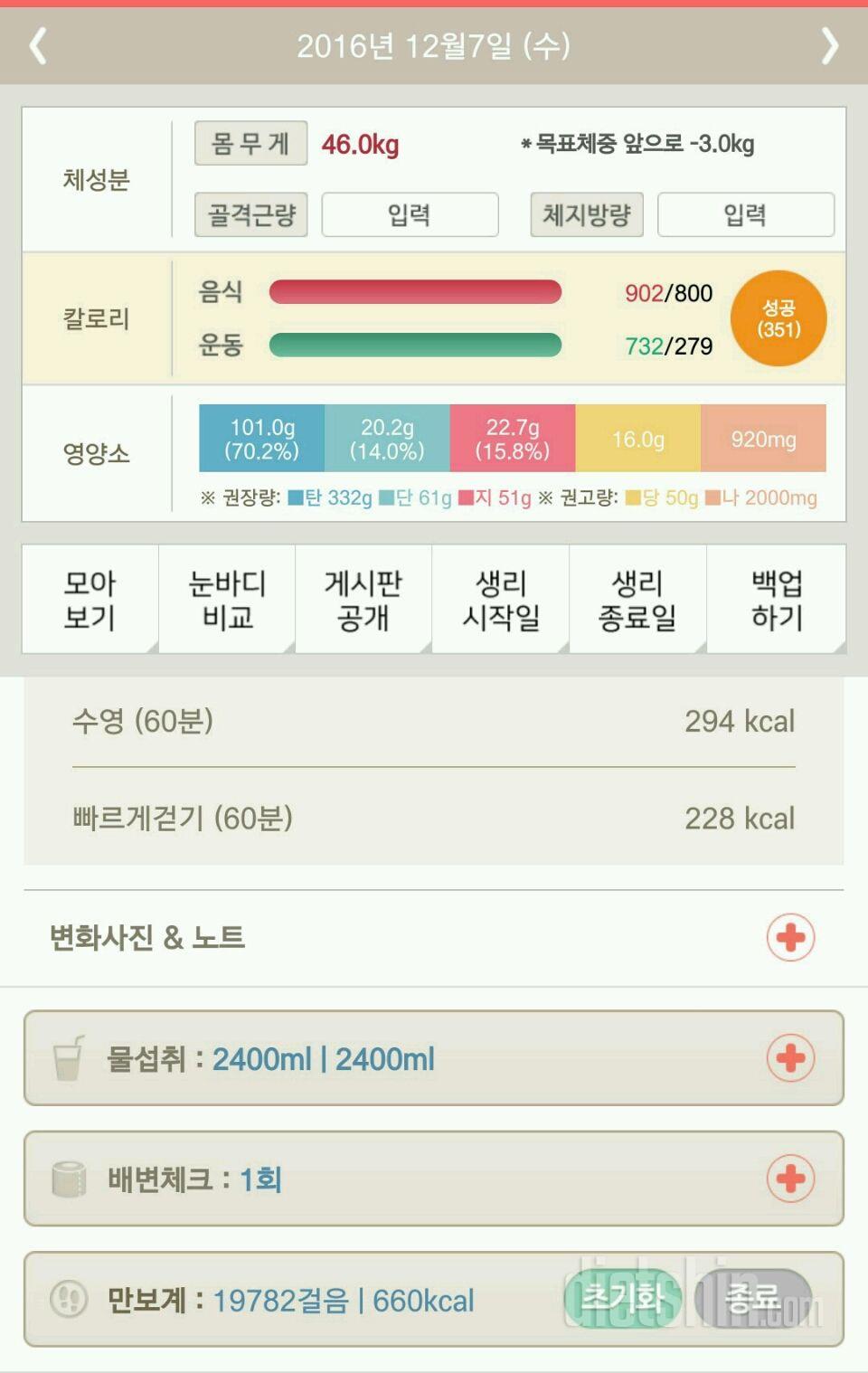 30일 1,000kcal 식단 15일차 성공!