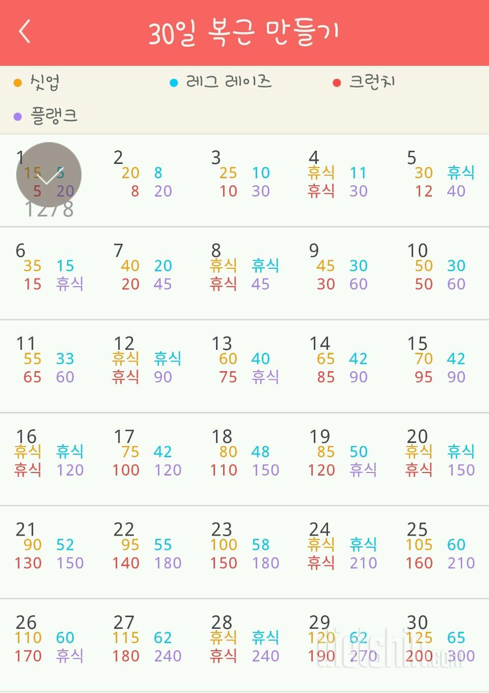 30일 복근 만들기 31일차 성공!