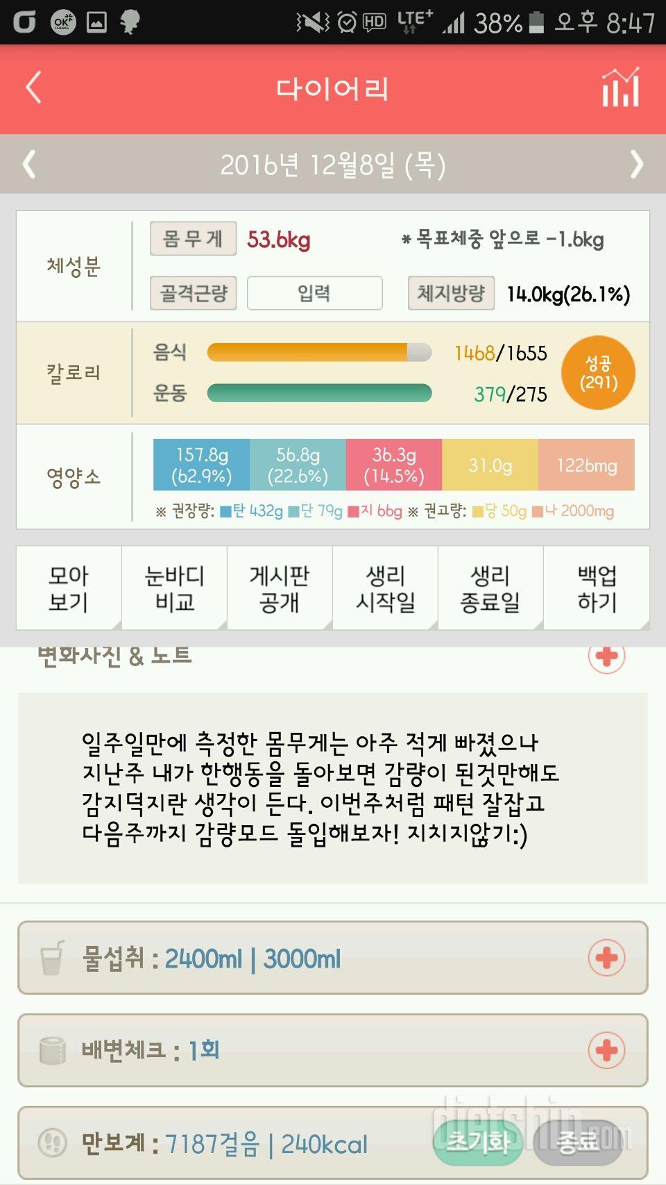 30일 하루 2L 물마시기 28일차 성공!