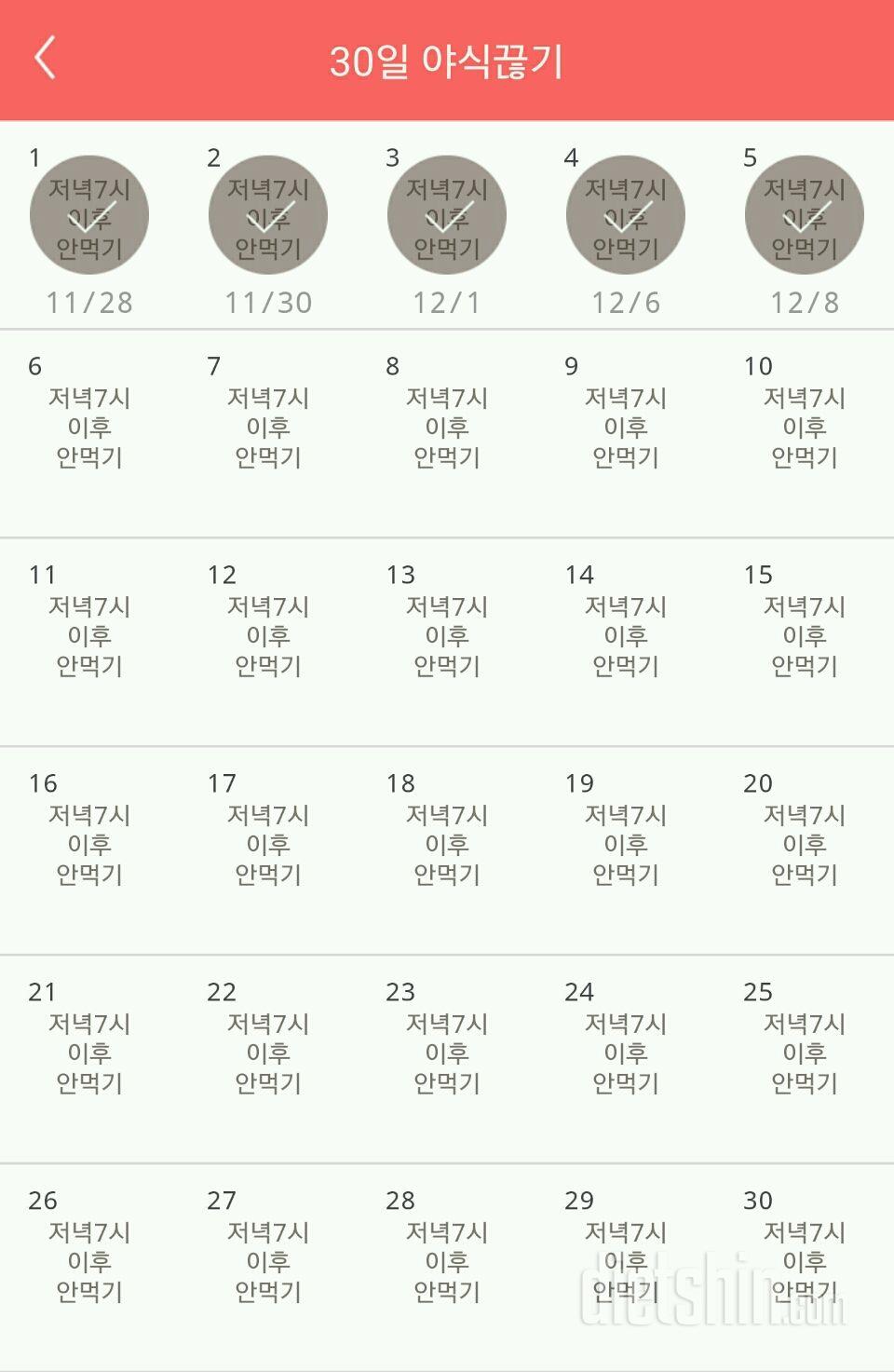 30일 야식끊기 5일차 성공!