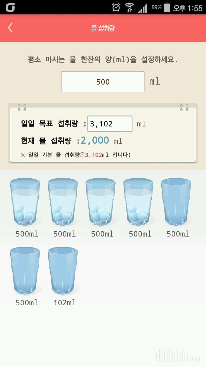 30일 하루 2L 물마시기 2일차 성공!