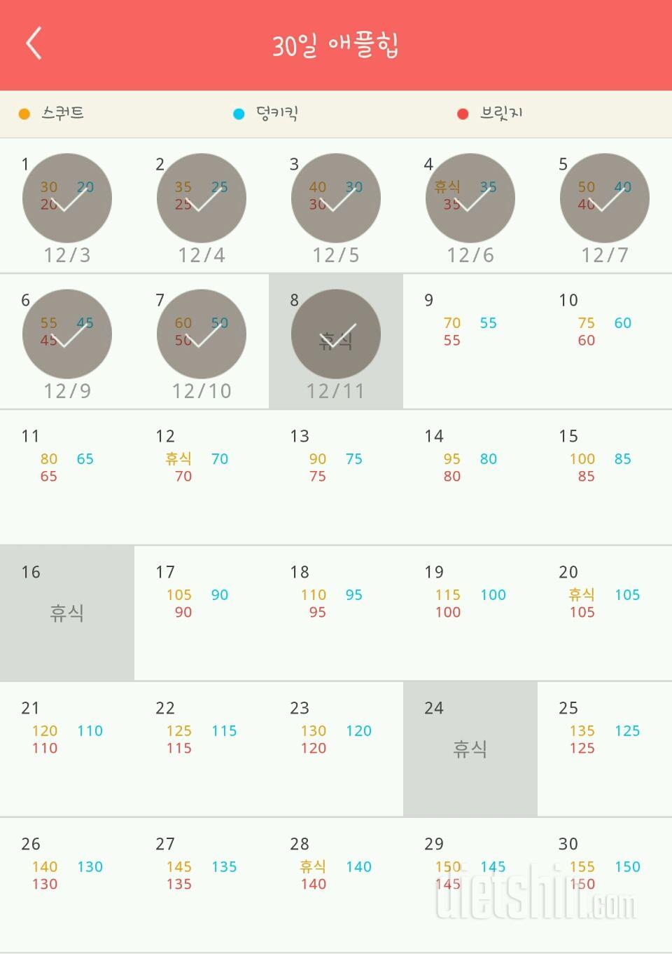 30일 애플힙 8일차 성공!