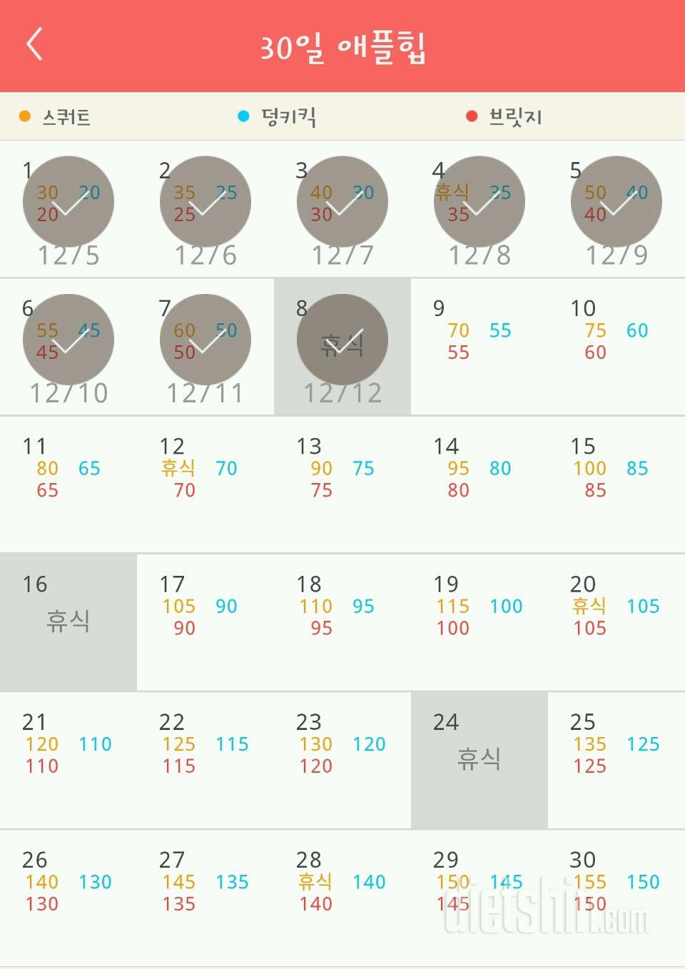 30일 애플힙 38일차 성공!