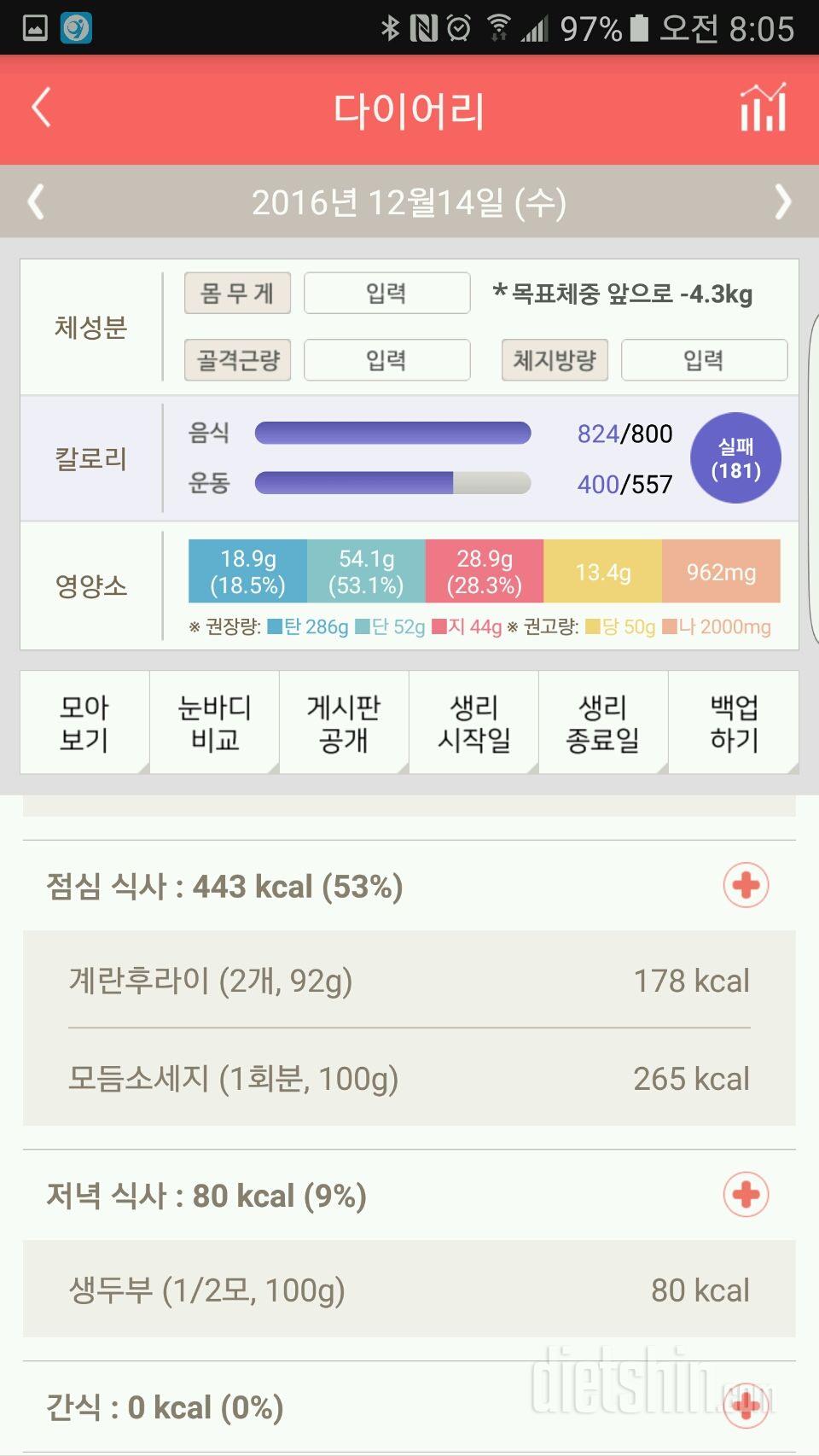 30일 밀가루 끊기 2일차 성공!