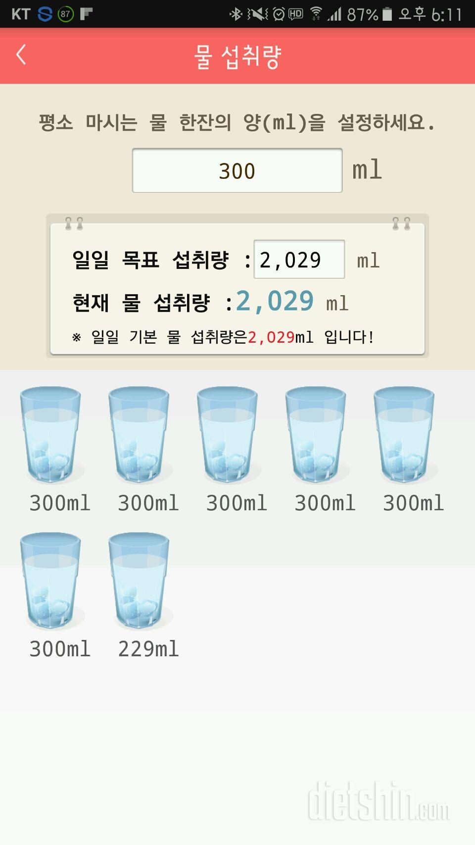 30일 하루 2L 물마시기 29일차 성공!