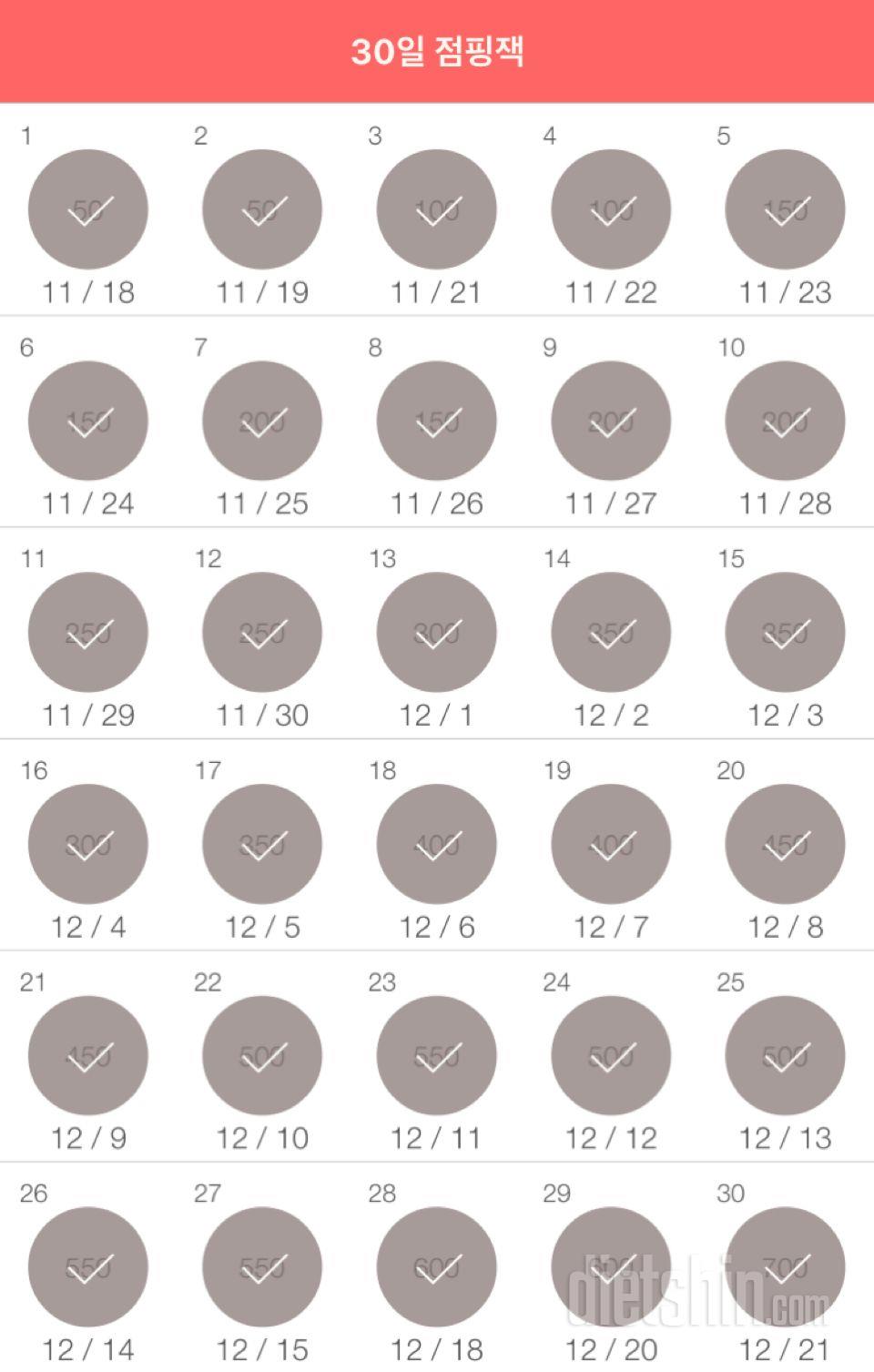 30일 점핑잭 30일차 성공! 12/20