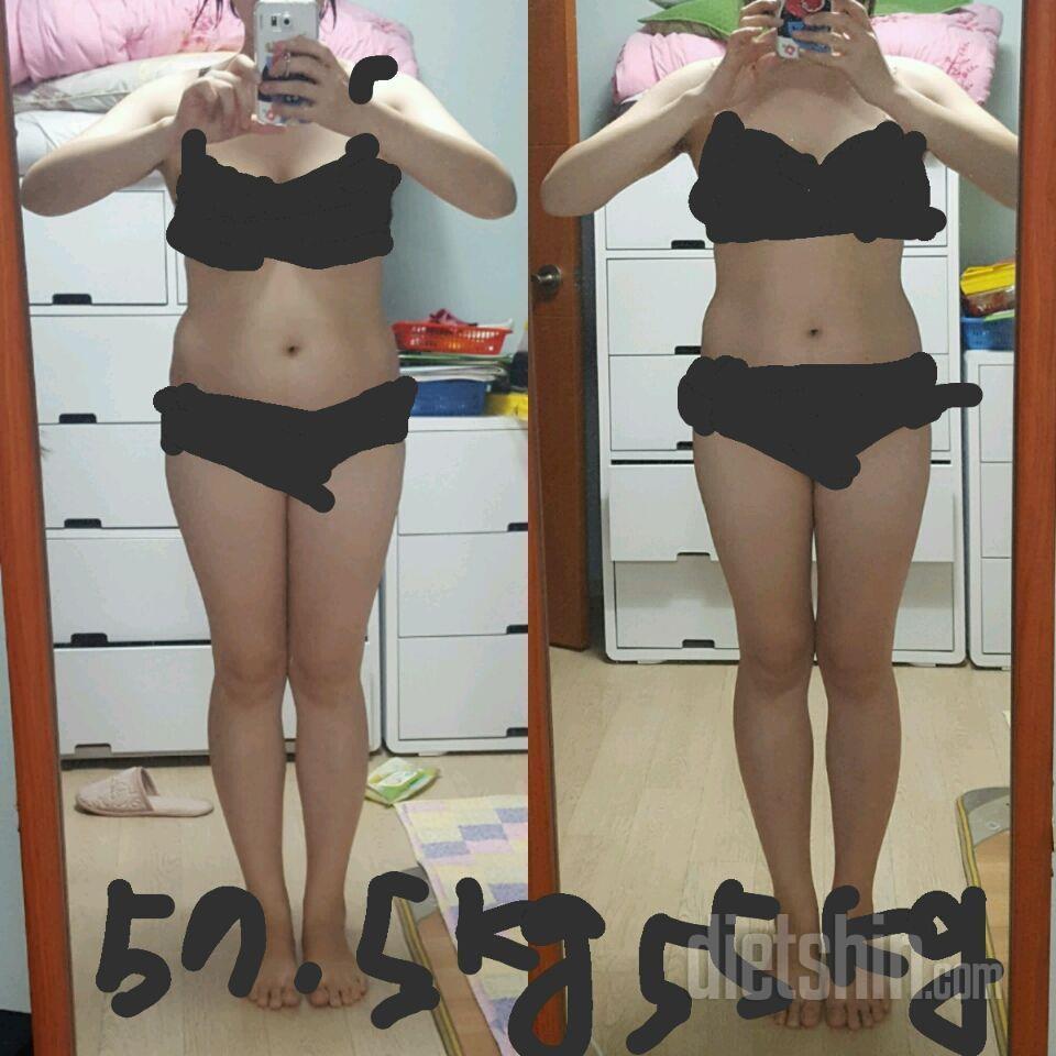 161cm.61->55kg