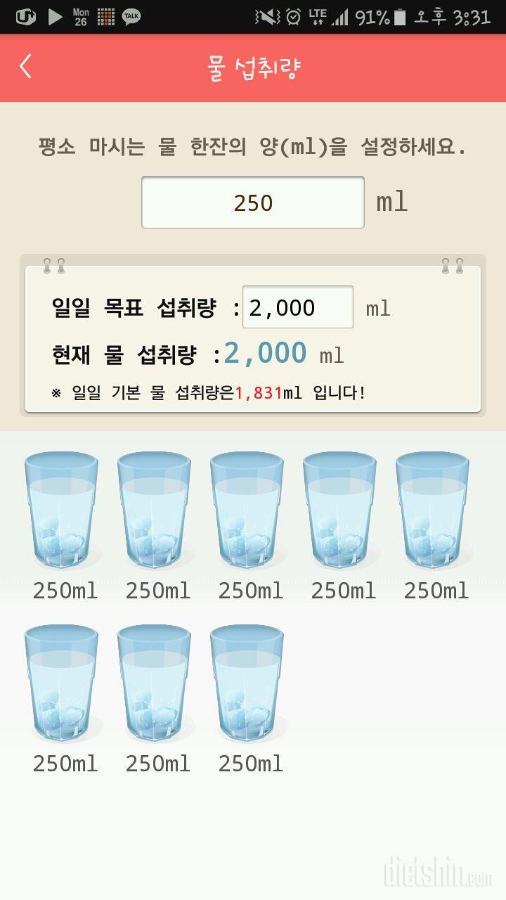 30일 하루 2L 물마시기 13일차 성공!