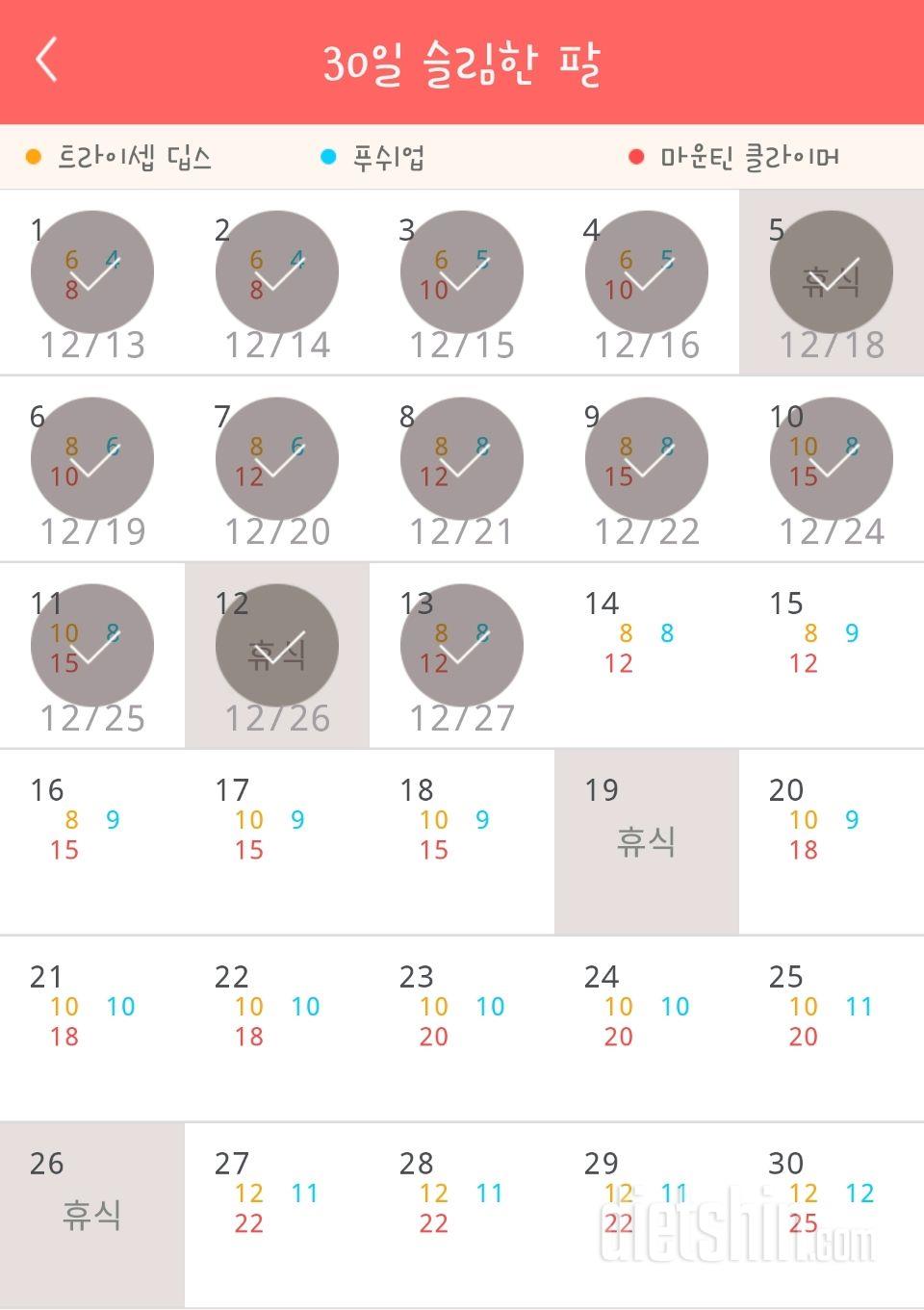 30일 슬림한 팔 14일차 성공!