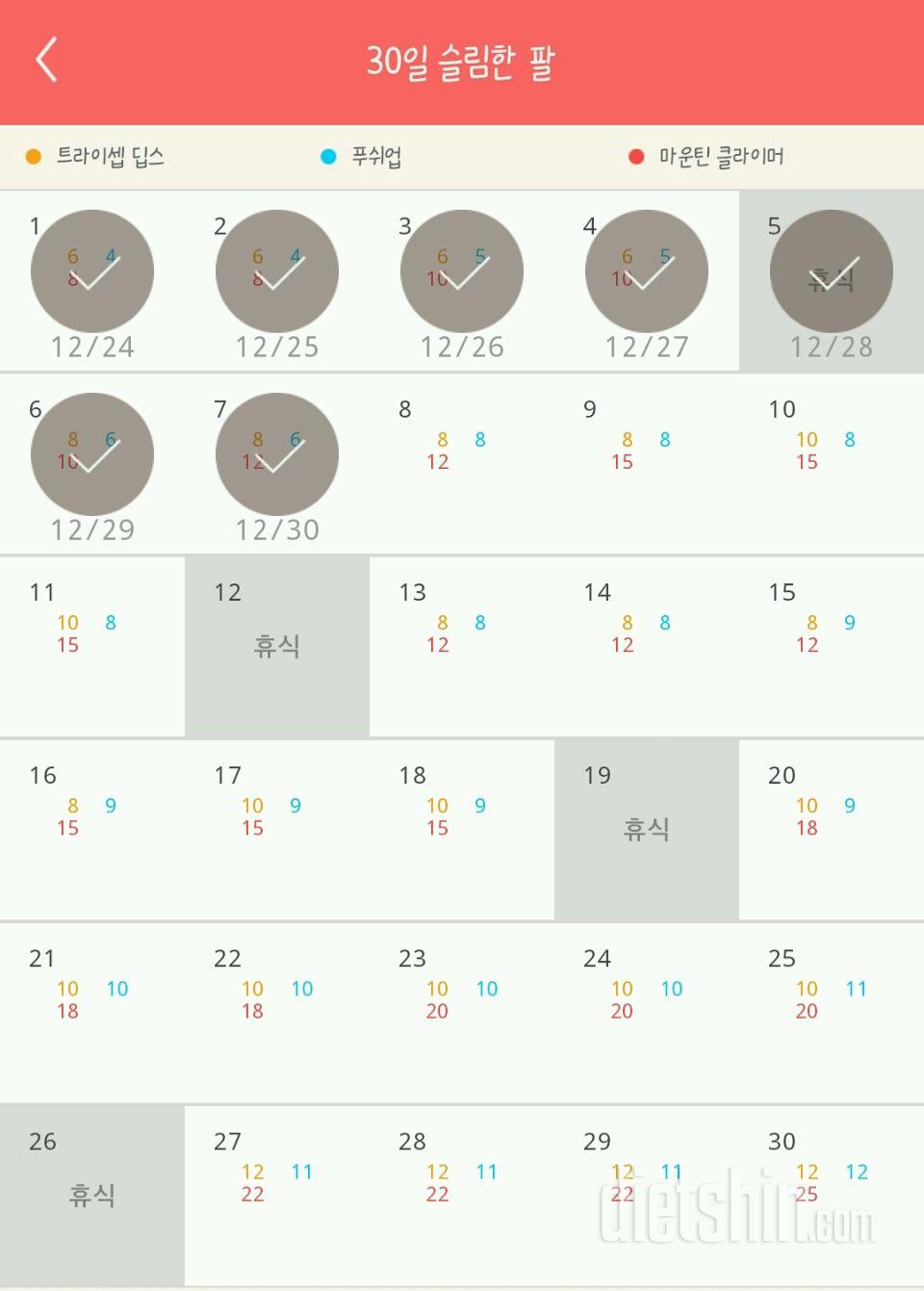 30일 슬림한 팔 37일차 성공!