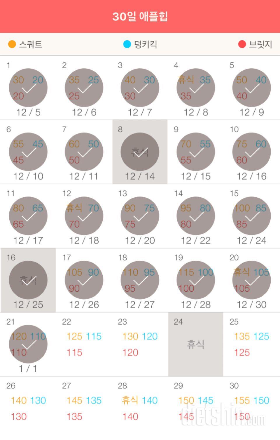 30일 애플힙 21일차 성공!