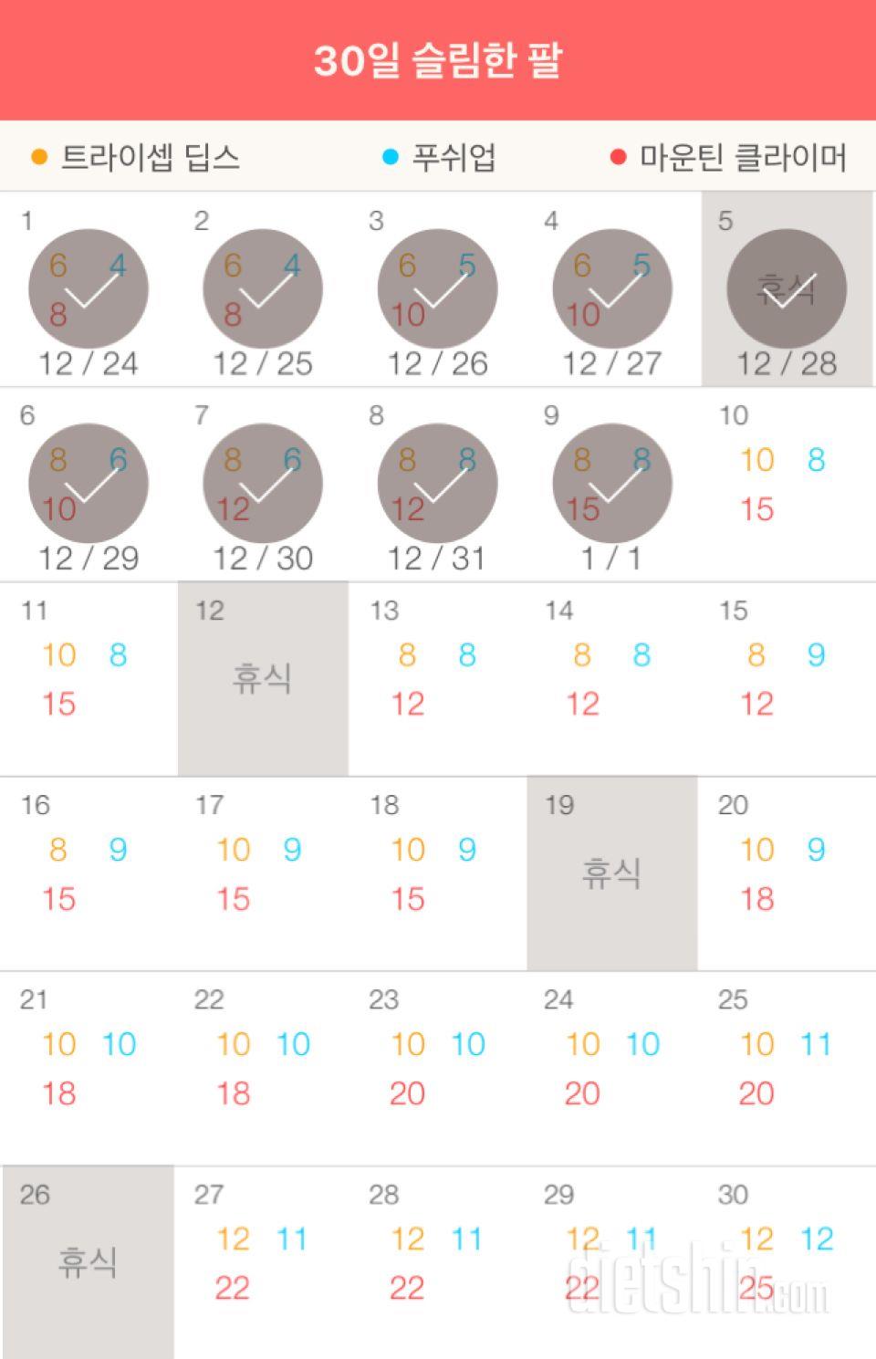 30일 슬림한 팔 39일차 성공!