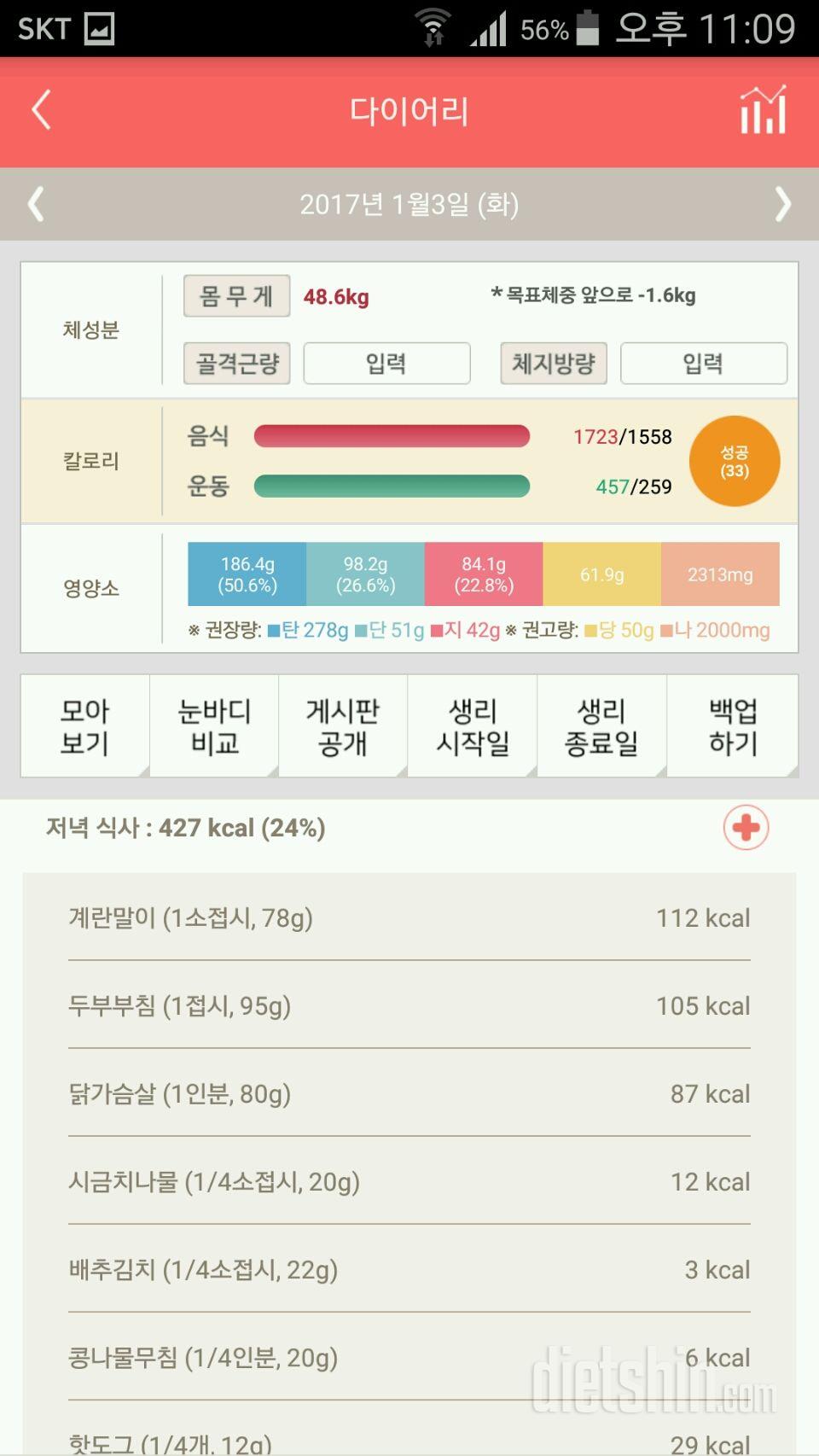 30일 야식끊기 46일차 성공!