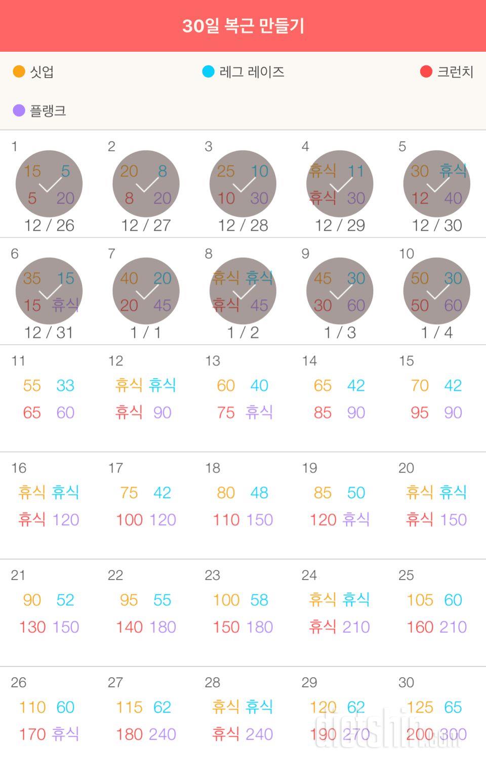 30일 복근 만들기 10일차 성공!