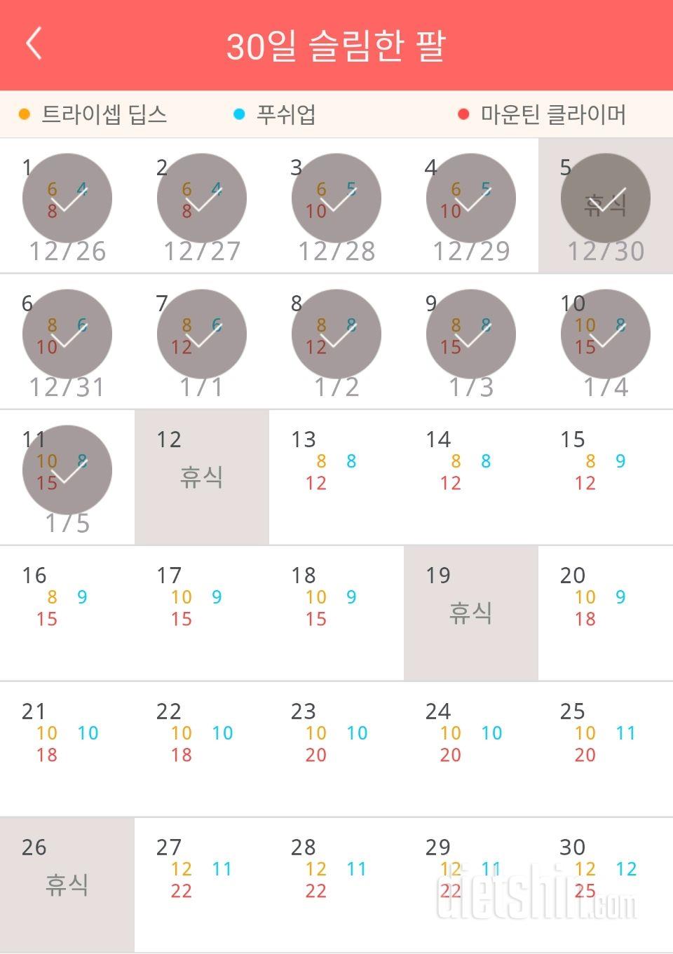 30일 슬림한 팔 41일차 성공!