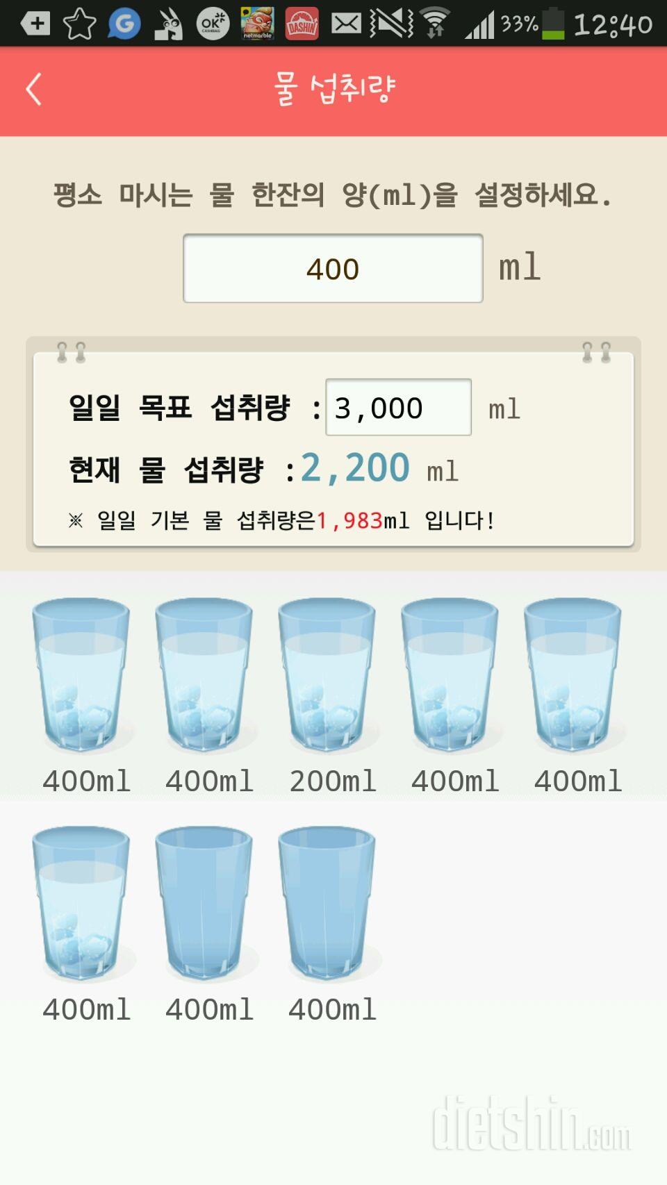 30일 하루 2L 물마시기 6일차 성공!