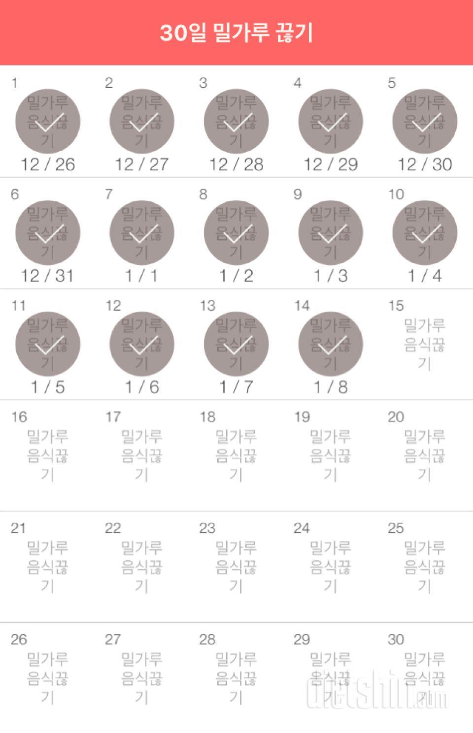 30일 밀가루 끊기 44일차 성공!