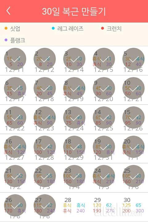 30일 복근 만들기 27일차 성공!