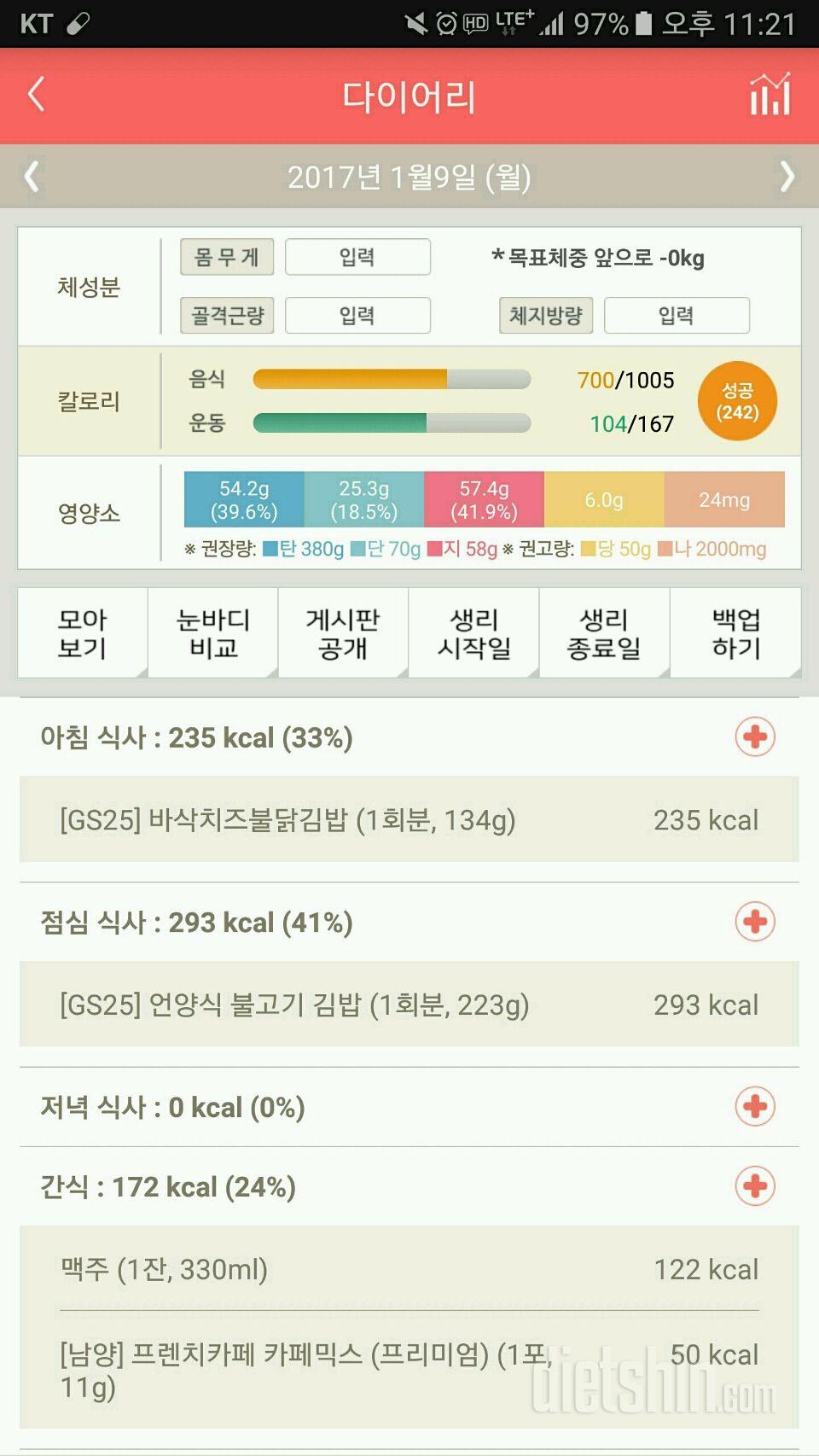 30일 야식끊기 15일차 성공!