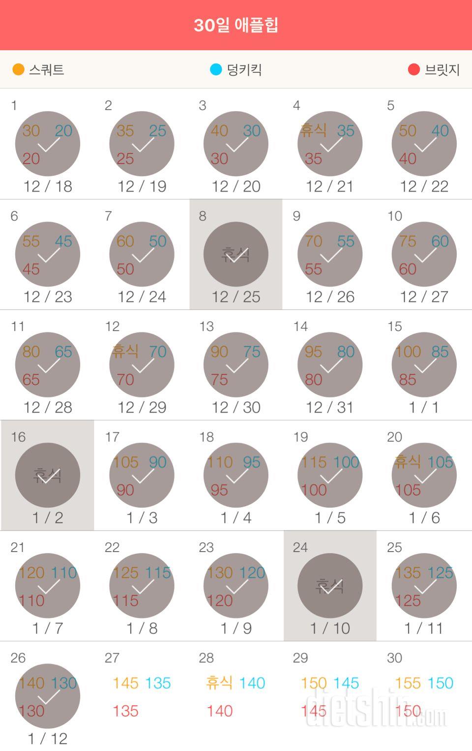 30일 애플힙 56일차 성공!