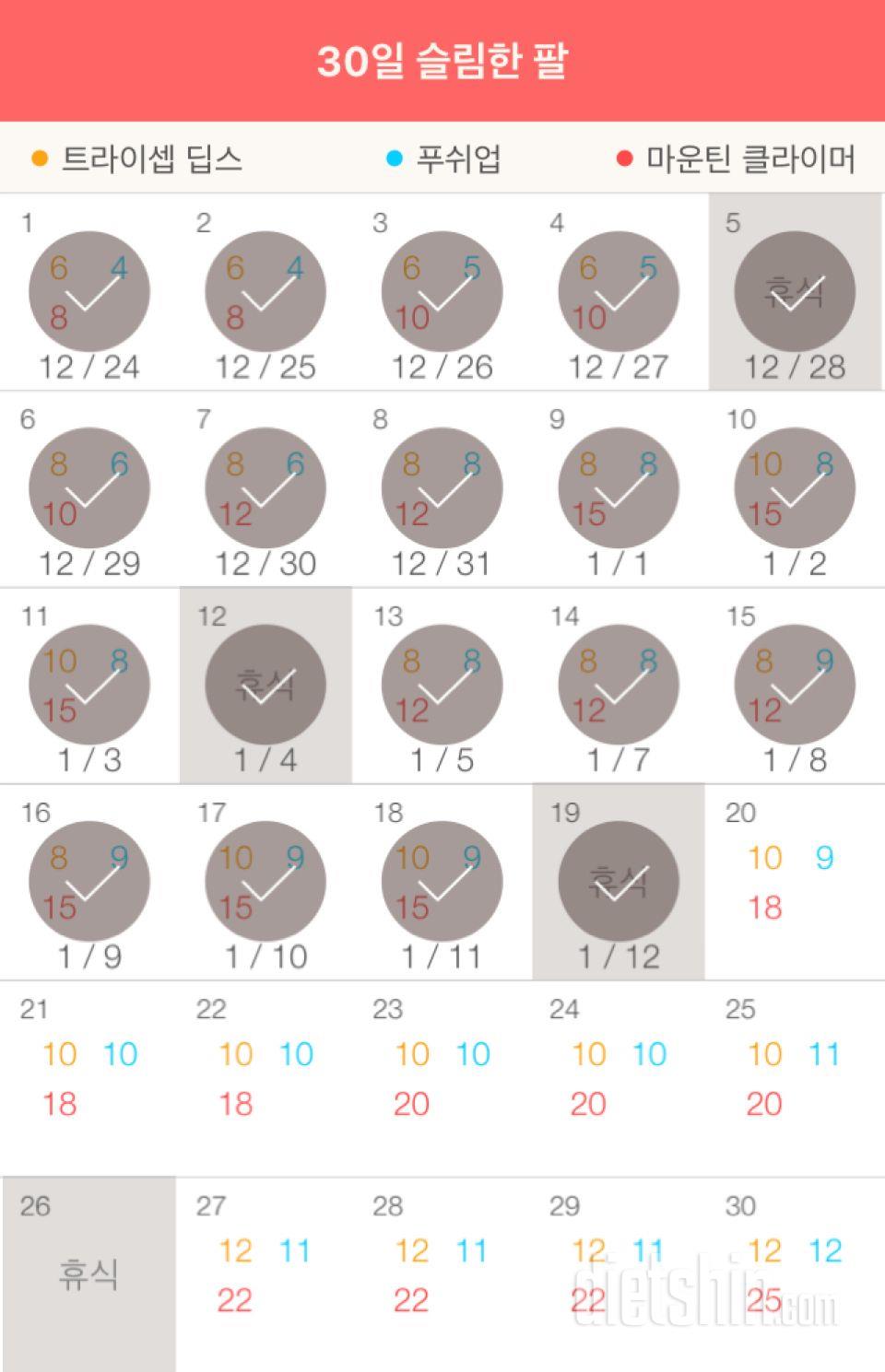 30일 슬림한 팔 49일차 성공!