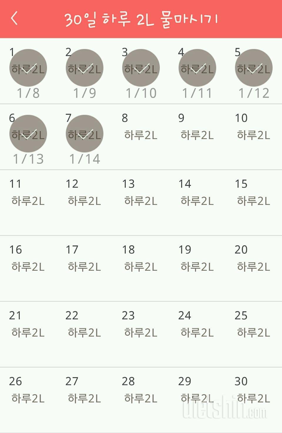 30일 하루 2L 물마시기 37일차 성공!