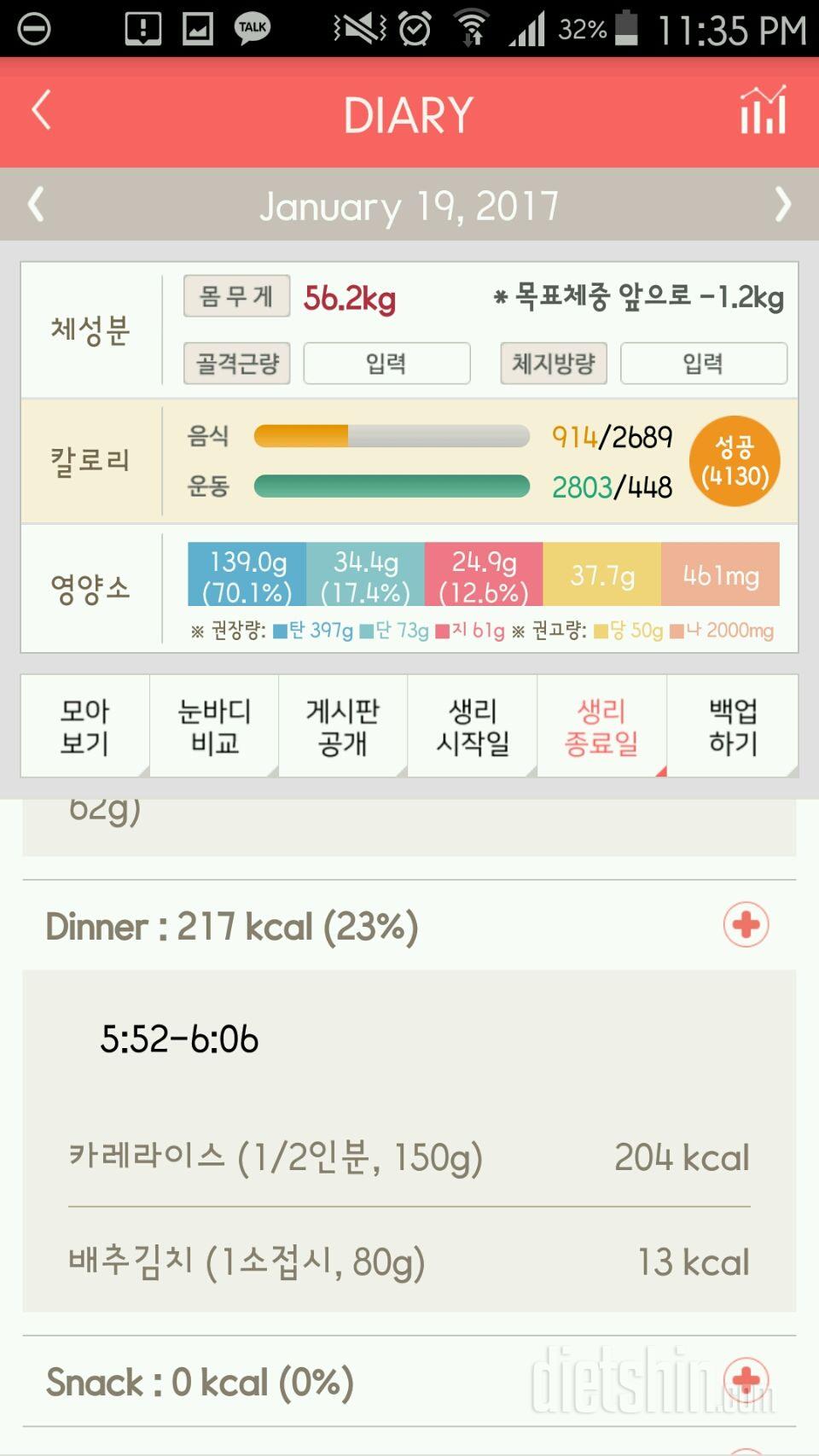 30일 야식끊기 42일차 성공!