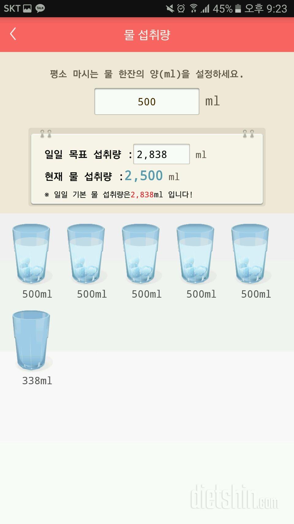 30일 하루 2L 물마시기 13일차 성공!