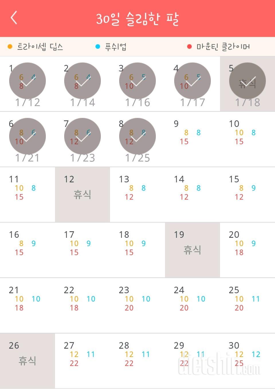 30일 슬림한 팔 8일차 성공!