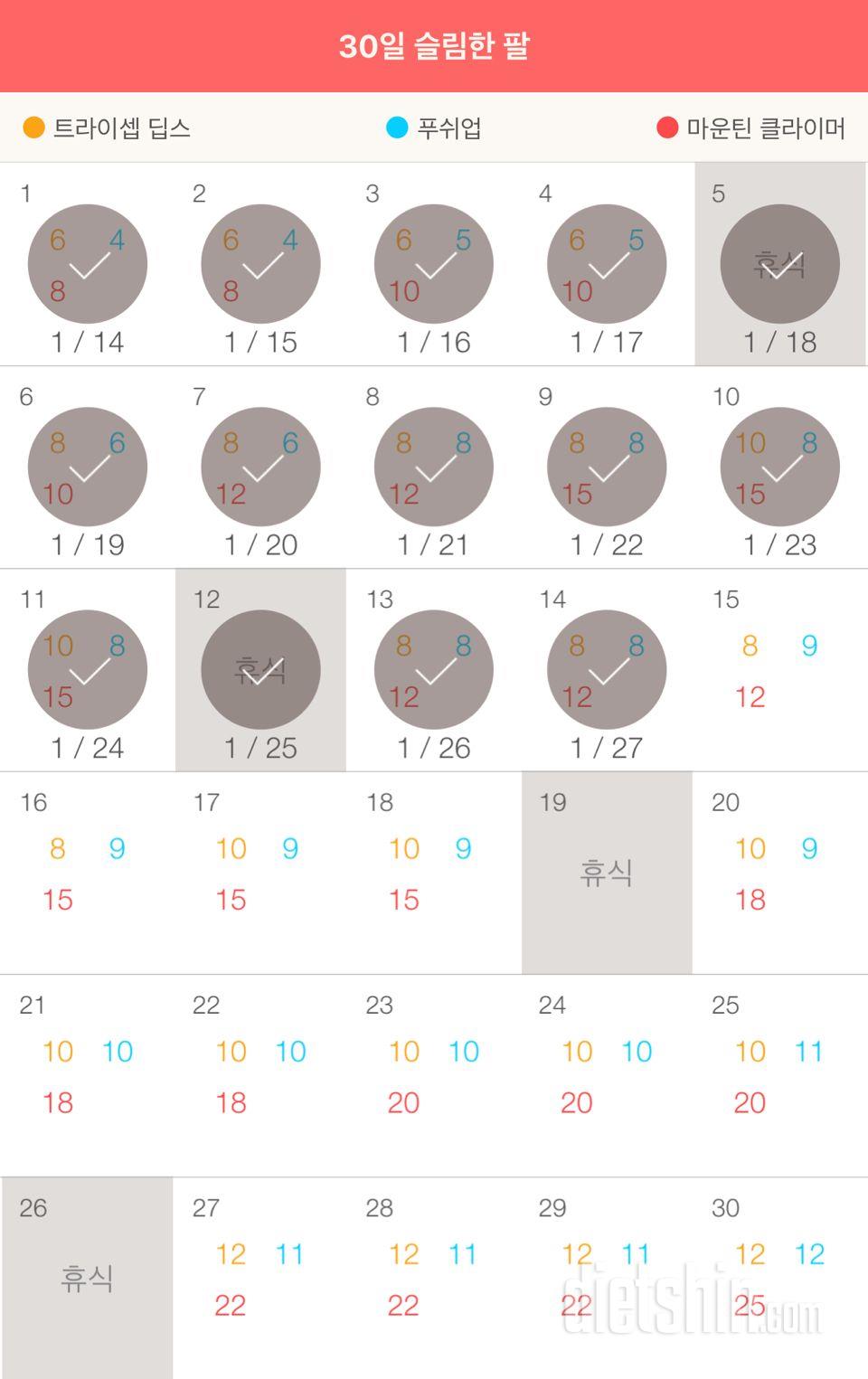 30일 슬림한 팔 44일차 성공!